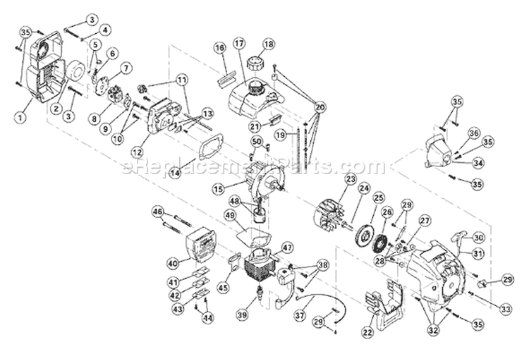 Page B Diagram and Parts List for YM1500 41ADY15G701 Yard Man Trimmer